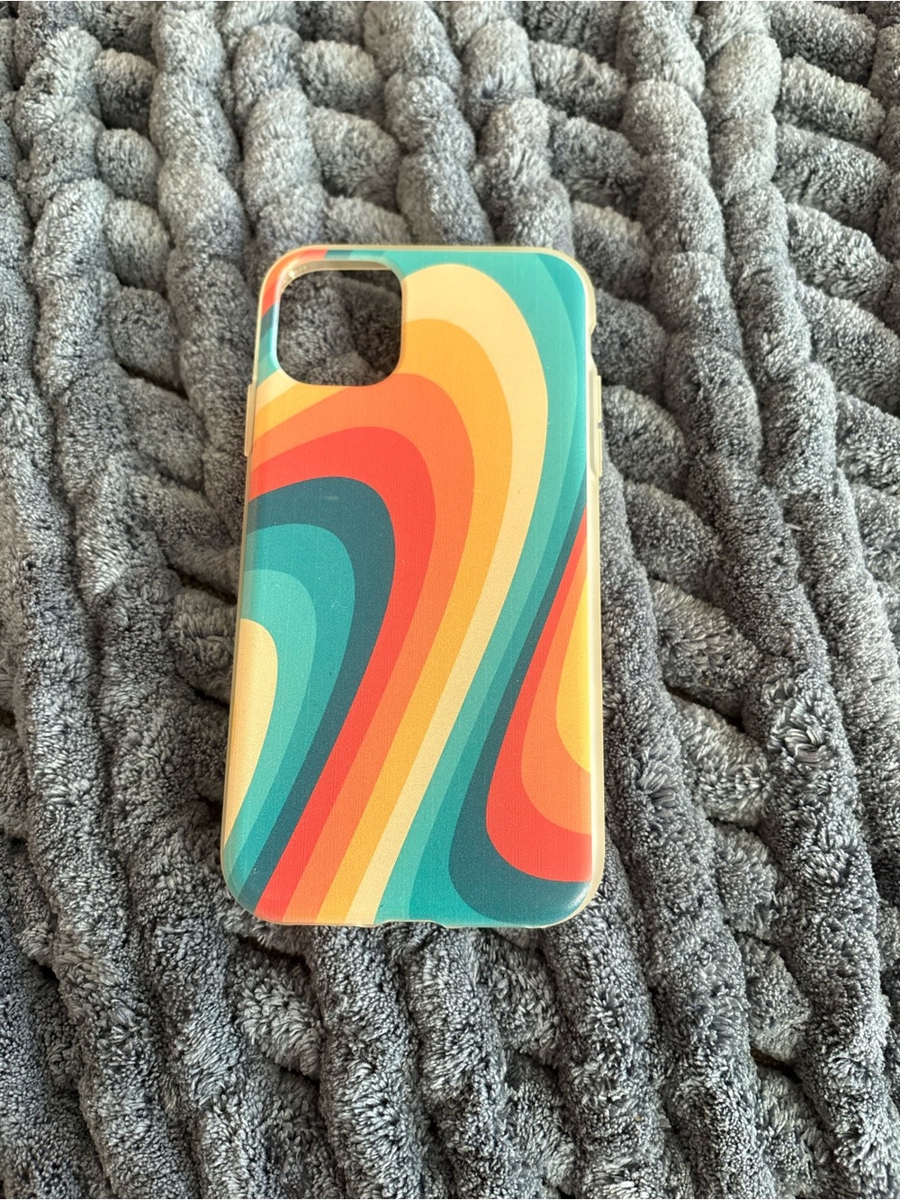 Redbubble Retro Swirl Phone Case for iPhone 11 in Teal, Coral, Yellow